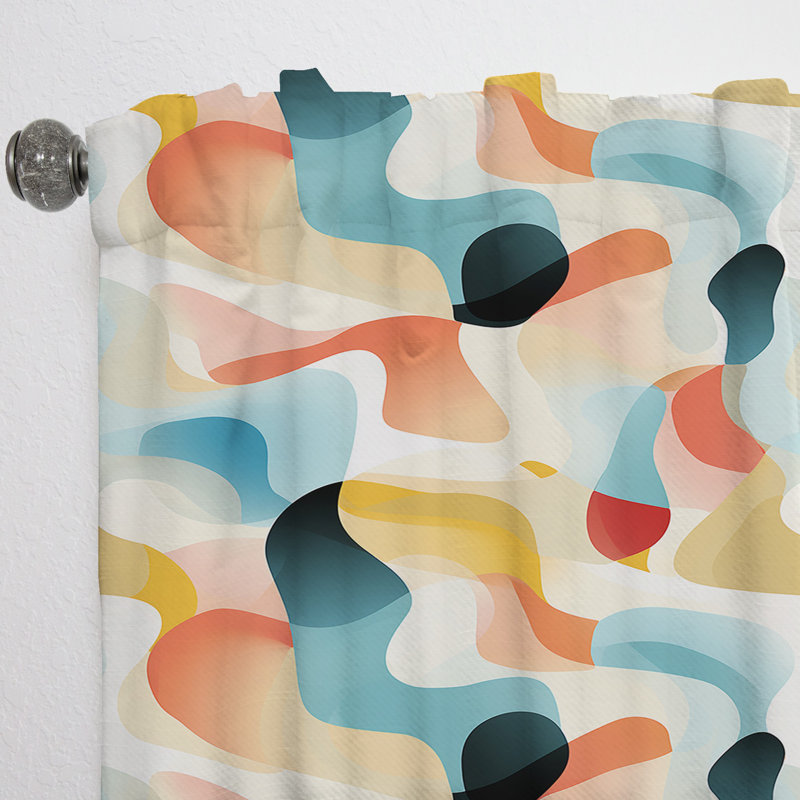 Minimalist Abstraction V - rideau en velours moderne - obscurcissant - 1 panneau, L 52 po x L 120 po