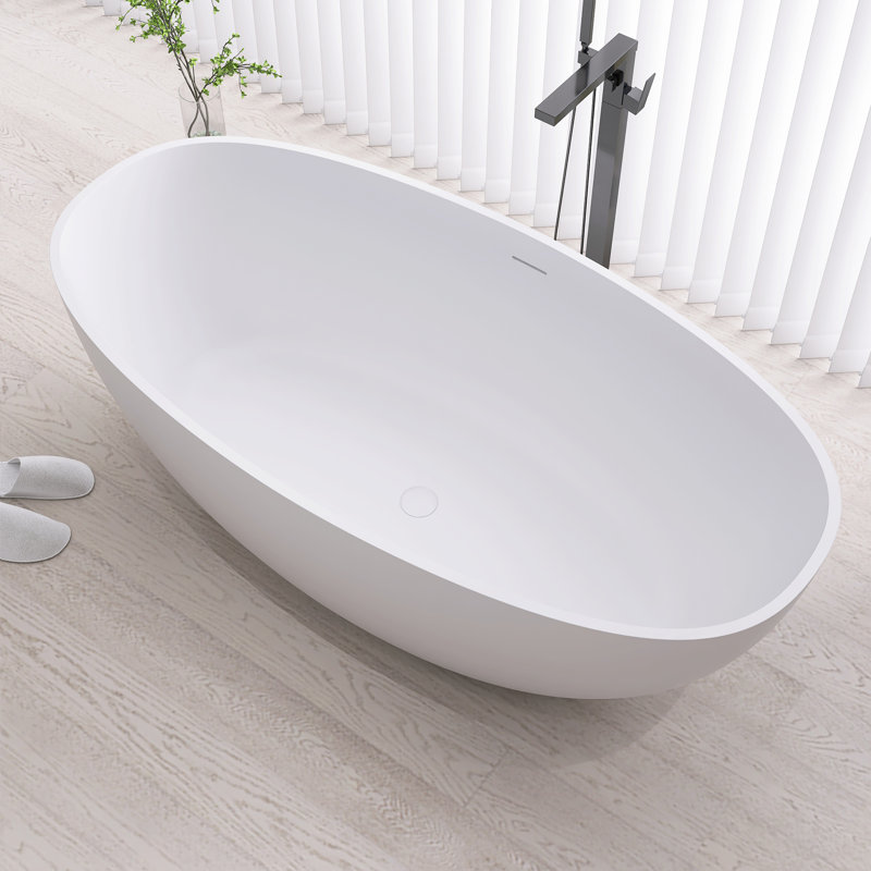 Baignoire de trempage autoportante de 61 po de largeur avec drain