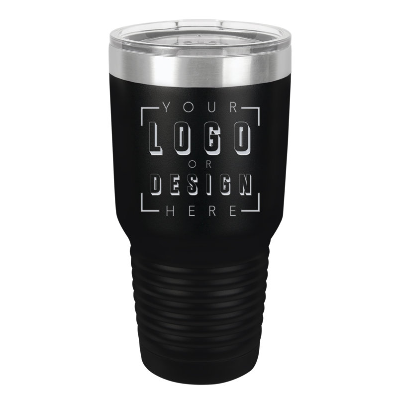 Laurel 20 oz. Tasse de voyage en acier inoxydable isolée sous vide, Noir / argent