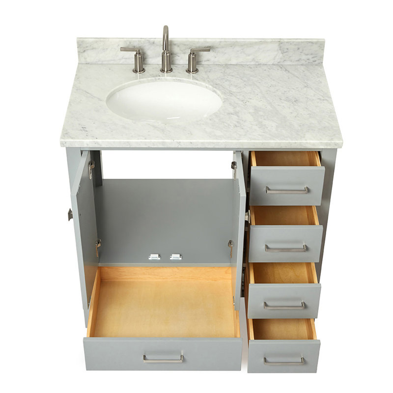 Ensemble de meuble-lavabo simple 37 po Flynt, Gris