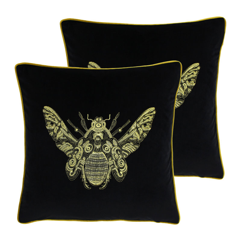 Kirk Geometric Square Cushion, Black