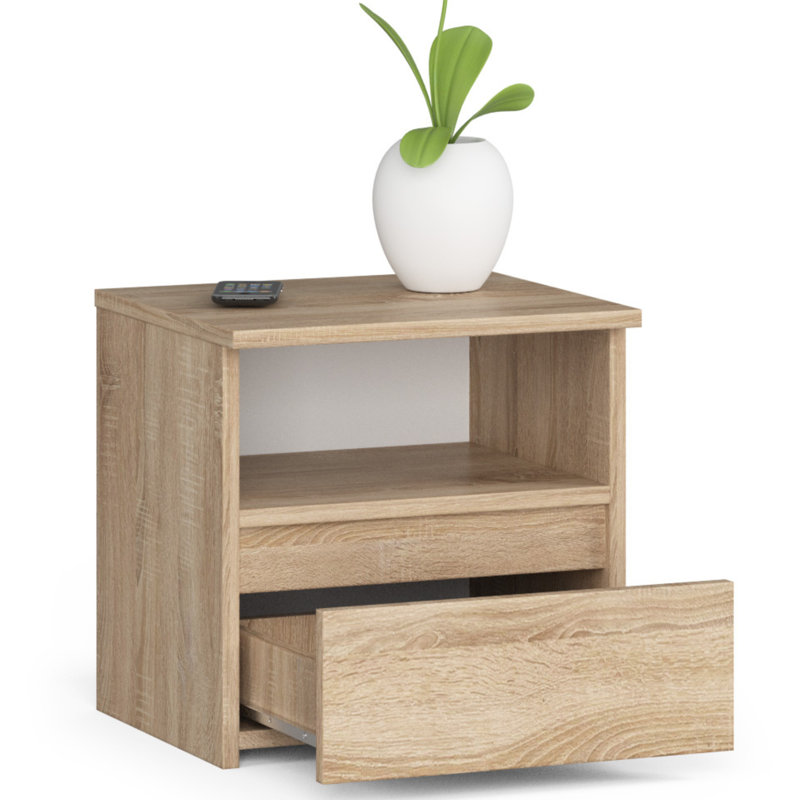 Resmi 40cm W Particle Board Bedside Table, Nature, Nature
