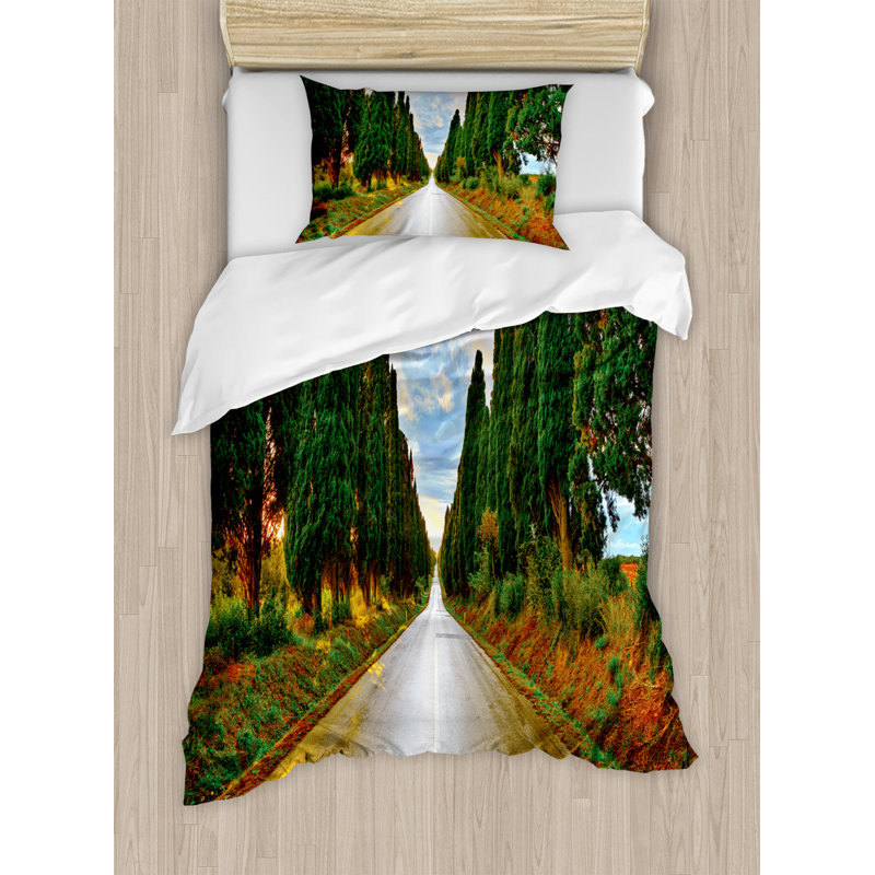 Rustic Polyester Floral Duvet Cover