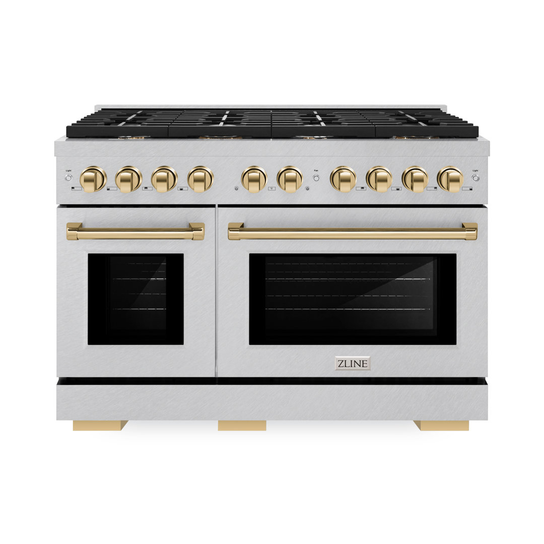 ZLINE Autograph 48 in. Paramount Satin Steel Gas Range w/ 8 Burners & Accents ZLINE 