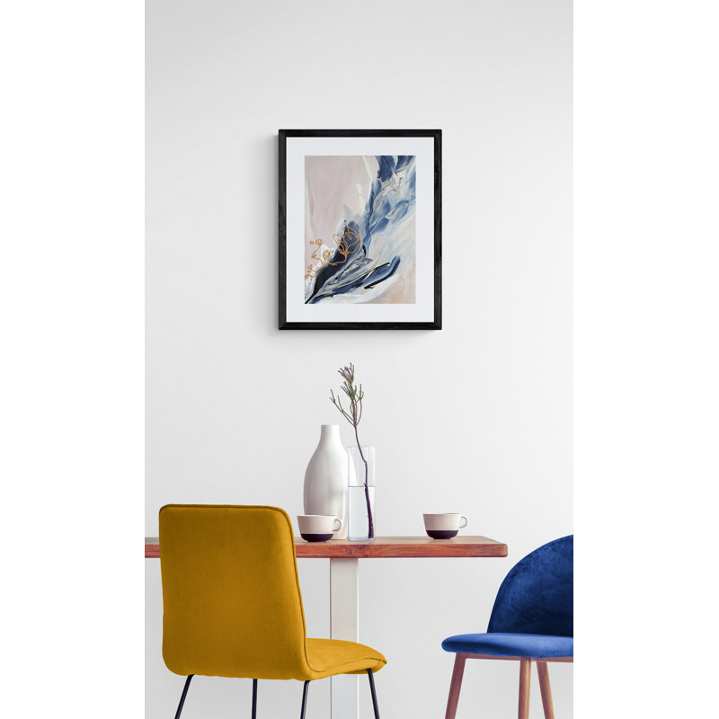 Ode à la lavande par Novi Lim - Peinture, Papier avec cadre noir, H 20 po x l 16 po