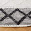 Tapis géométrique en laine / coton tissé à la main en ivoire / noir-396954573