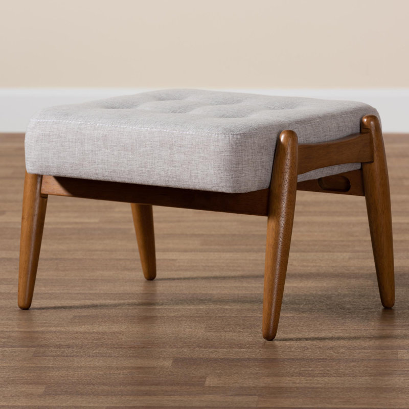 Cevyn Upholstered Ottoman, Grayish Beige