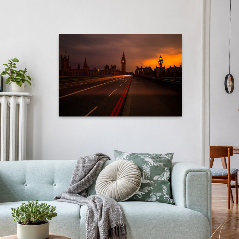Big Ben, art mural abstrait contemporain, H 36 po x l 24 po