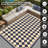Enzo Geometric Checkered Waterproof Reversible Outdoor Rug-1407817034-1383866170
