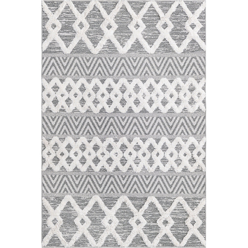 Archie-Jay Cotton Abstract Indoor Rug, Rectangle 5'3" x 8'