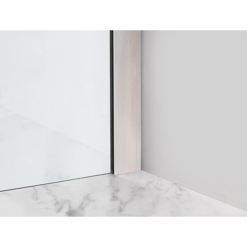 Coraline XL Frameless Clear Glass Sliding Shower Enclosure with Stainless Steel Frame