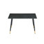 Table de salle à manger rectangulaire moderne, plateau de table en pierre frittée de qualité supérieure avec base en métal robuste, table de cuisine et de salle à manger résistante à la chaleur et aux égratignures (Vic foncé, 1 table)-133525958-133525959
