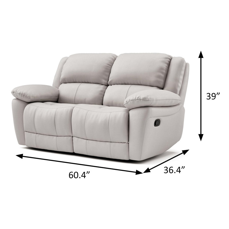 Causeuse transitionnelle l 60,4 po, blanc cassé, Blanc