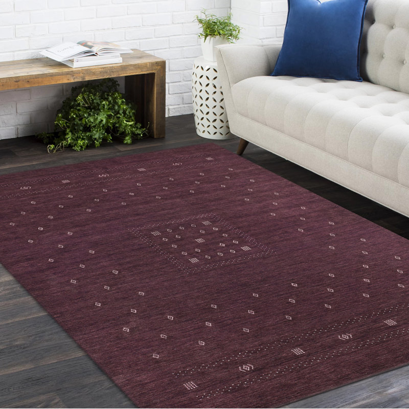 Simi Geometric Indoor Rug, Rectangle 8' x 10', Eggplant