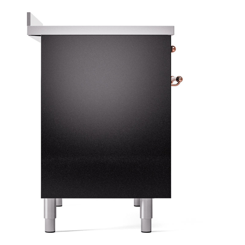 ILVE Nostalgie II 40 in Induction Range, Glossy Black/Copper