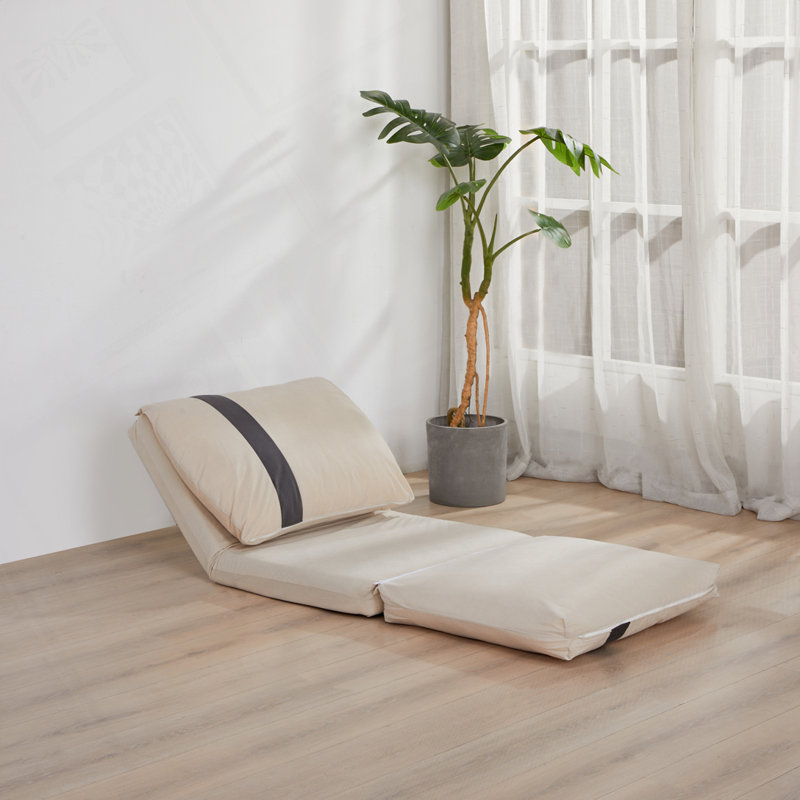 Canapé-lit en velours Corduroy, Beige