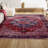Sarok Ornate Medallion Machine-Washable Red/Black/Blue Rug-21815402