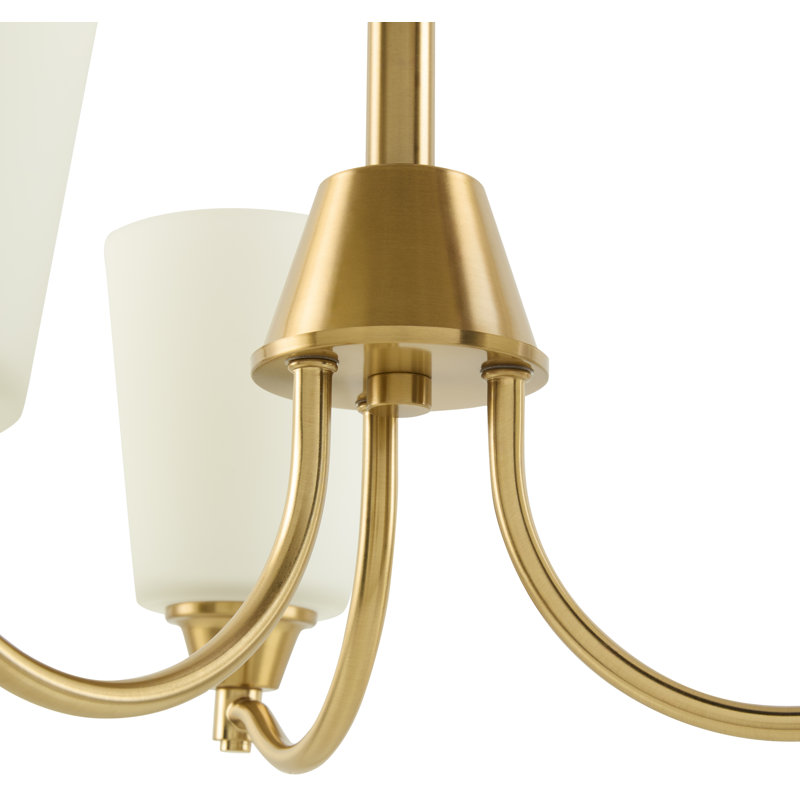 Ellison Chandelier, Brass, White
