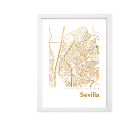 Sevilla Map - Single Picture Frame Print