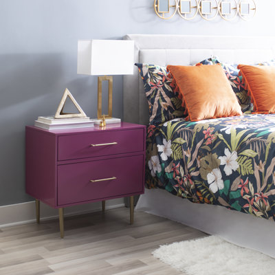 Baugh Glam Two Drawer Nightstand