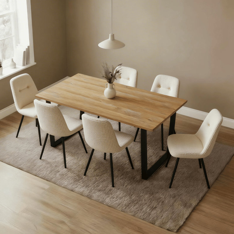6 - Person Dining Set, Off-White