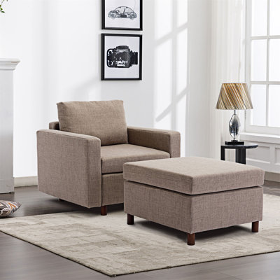 Canapé modulaire à siège simple avec repose-pieds