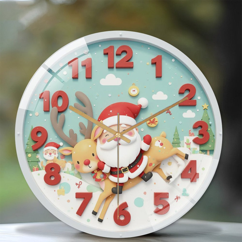 Horloge murale 12 po père Noël
