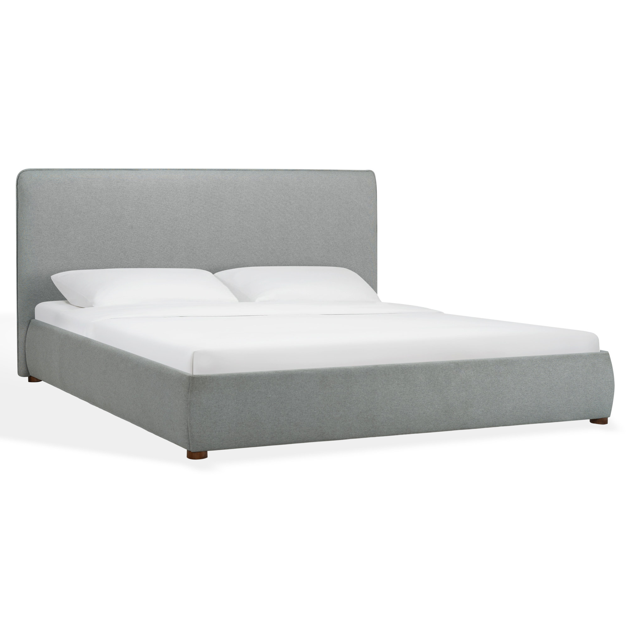 Callahan Upholstered Bed, Queen, Light Gray Linen