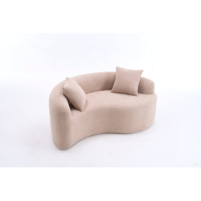 Canapé modulaire en S chenille courbé sans os: double profondeur (21,3 po et 26,8 po), sans assemblage, compact pour les petits espaces, 400 lb, L 66,9 po