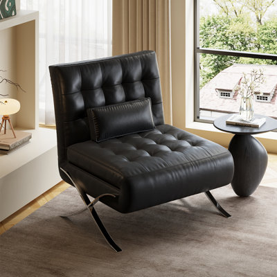 Chaise convertible 29,52 po 3-en-1 avec pieds en métal de style X, conception compacte pour appartements, études ou véhicules récréatifs