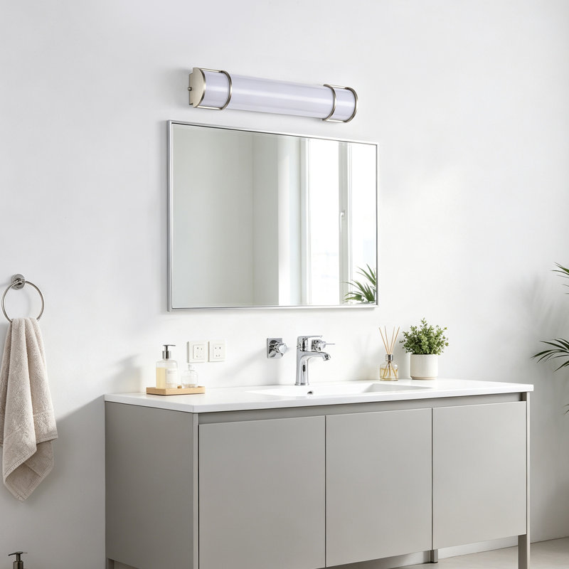 Barre lumineuse linéaire à DEL intégrée pour meuble-lavabo, température de couleur réglable 3CCT (3 000 K/4 000 K/5 000 K), intensité variable, résistante à l’humidité, 24 po/30 po et 3 finitions au choix