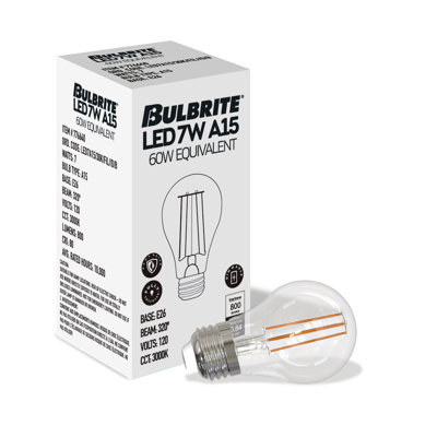 7 Watt (60 Watt Equivalent), A15 LED, Dimmable Light Bulb, Warm White E26/Medium (Standard) Base