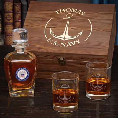 Glass 3 - Piece Whiskey Decanter Set