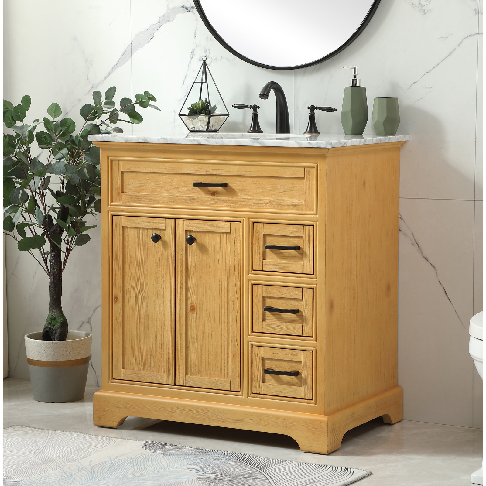 Hermes 32'' Single Bathroom Vanity, Natural Wood