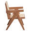 Chaise beige et naturelle avec pieds pour un siège pratique et respirant
