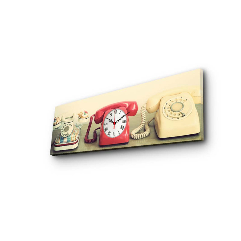 Horloge murale élégante en toile 11,8 po x 35,4 po | Toile 100% suède avec cadre 100% bois (épaisseur: 1,2 po) | Décoration élégante pour le salon, la chambre à coucher et le bureau, design intemporel