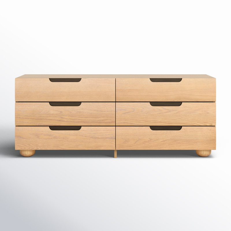 Ernest Beethoven Wood 6 Drawer Dresser, Natural