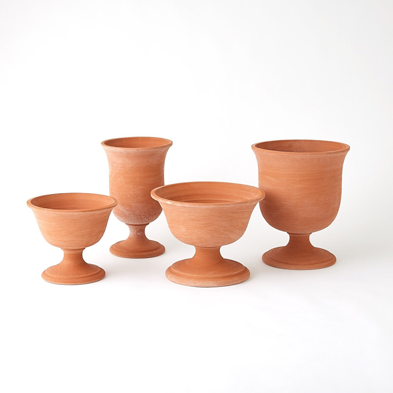 Villa Chalice Vase-Terracotta, 19" H x 12" W x 12"D
