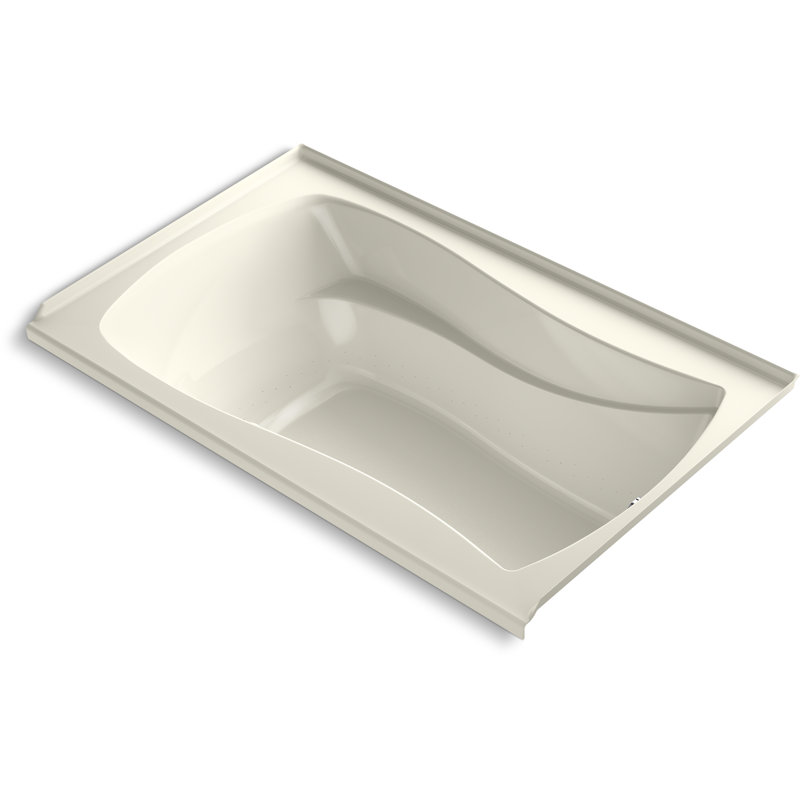 Mariposa 60" x 36" Air Acrylic Bathtub, Biscuit, Right