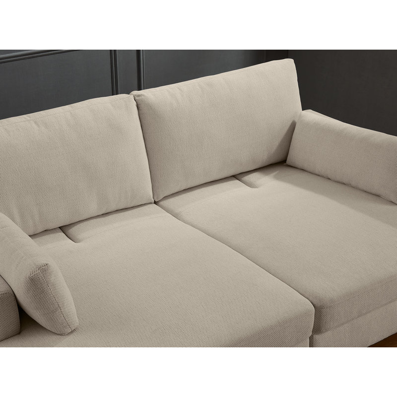 Freytes 82.67'' Upholstered Sofa, Natural 100% Polyester