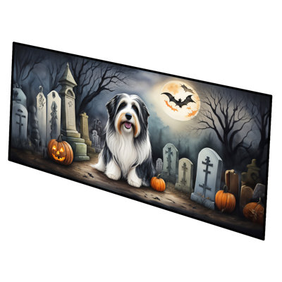 Bearded Collie Spooky Halloween Runner Mat 28x58