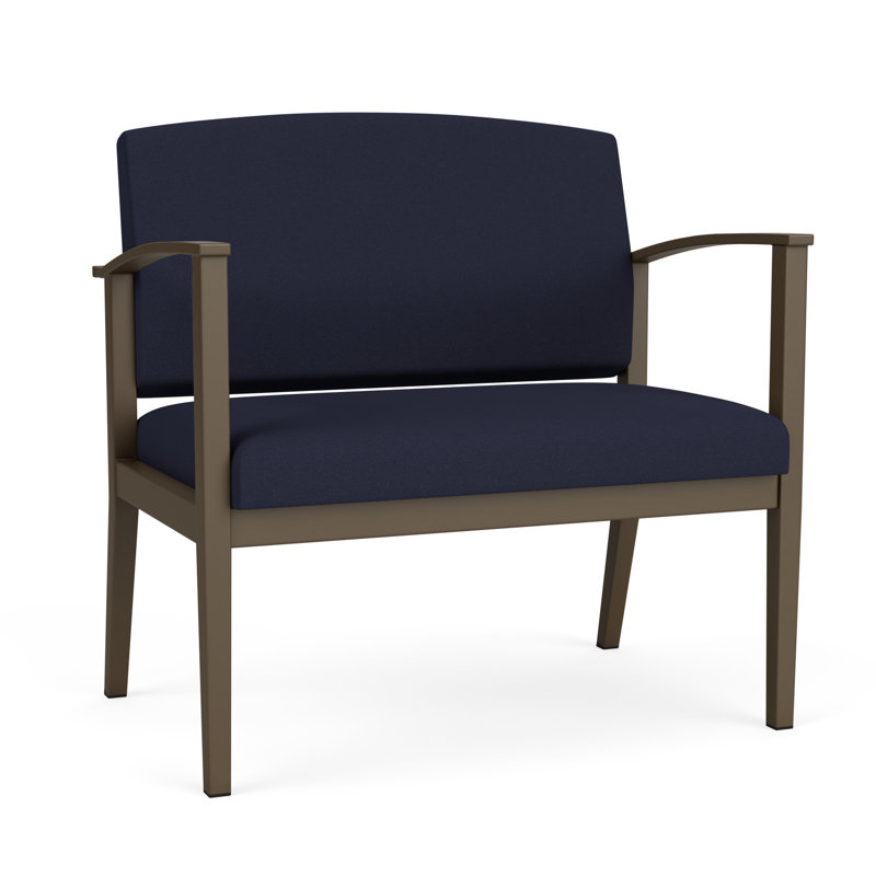 Chaise en acier Amherst, Bronze, Portes ouvertes en tissu bleu marine