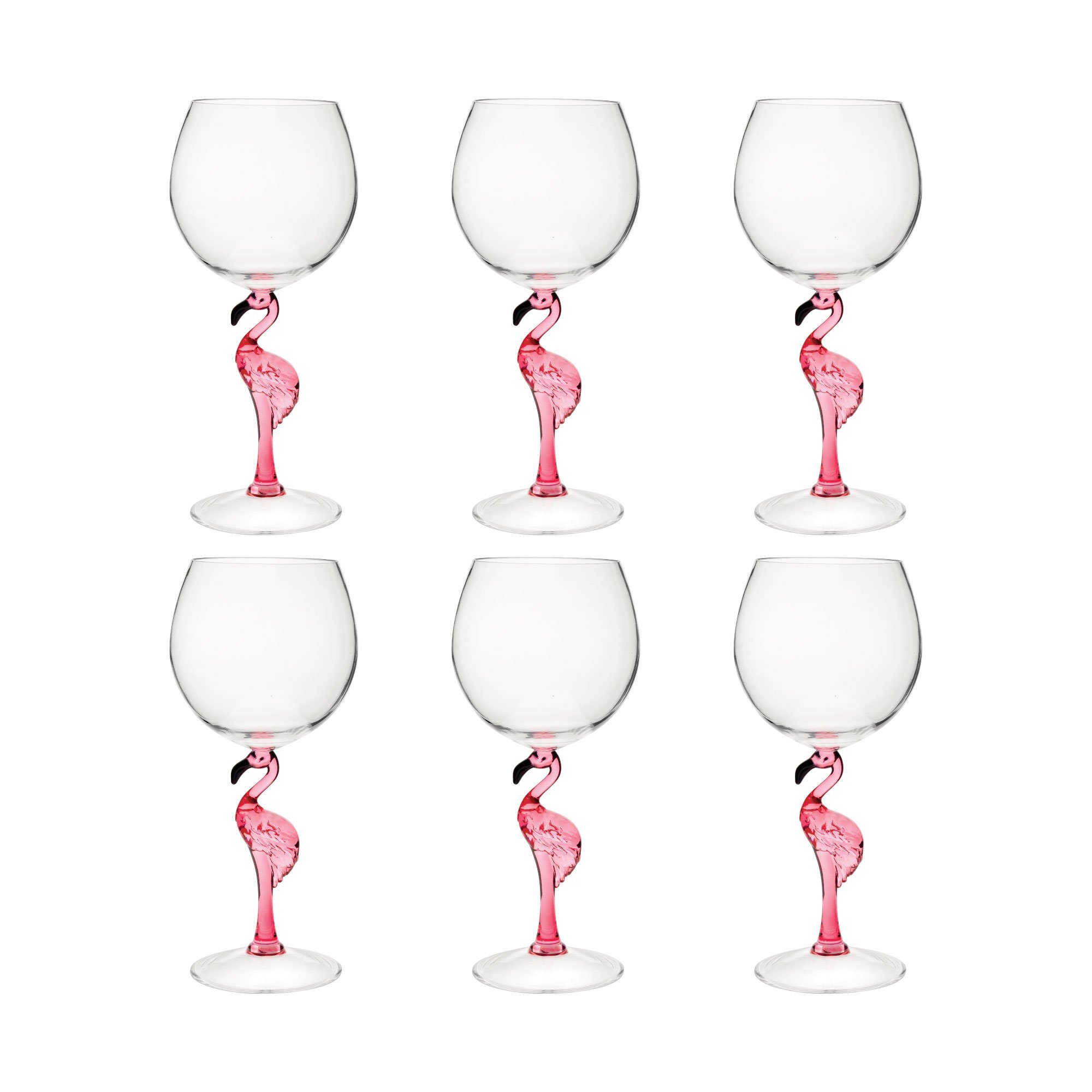 Durable Acrylic FLAMINGO Stem Wine Goblets (4) w/Matching Pitcher Glasses  New
