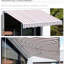 Auvent rétractable pour terrasse 10 'X 8' - Manivelle manuelle, et tissu aquatique, terrasse en aluminium, balcon, cour, abri à café rayé 10 pi x 8 pi avec structure à eau, cour à rayures
