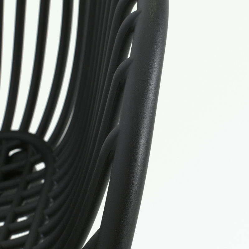 Ensemble de salle à manger d'extérieur 7 pièces avec chaise de salle à manger et table en bois Paito, Noir, noir, noir, noir