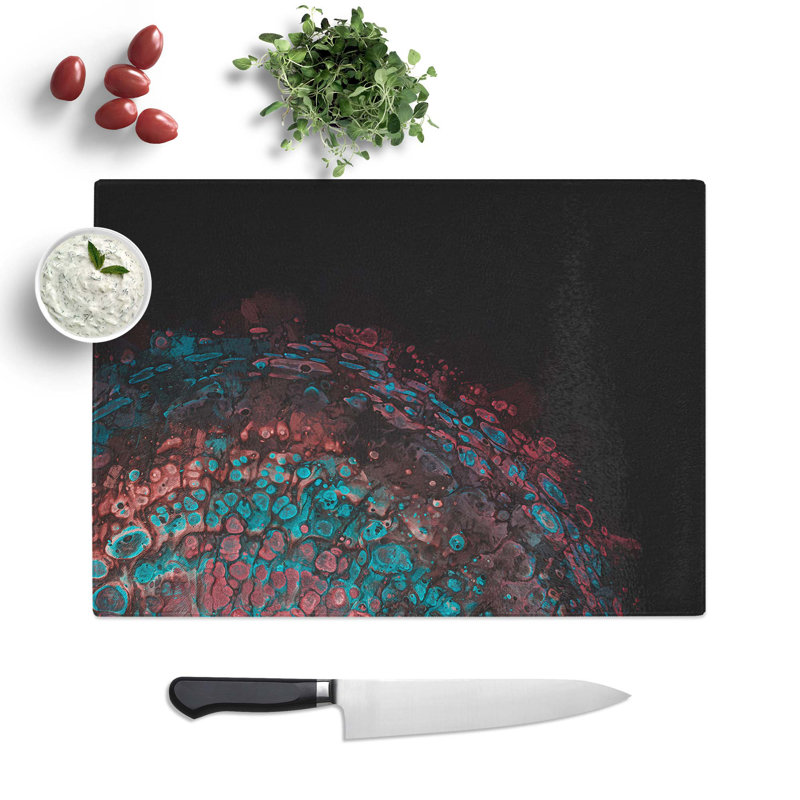 Tempered Glass Rising Dreams Chopping Board, 39 cm W x 28.5 cm L