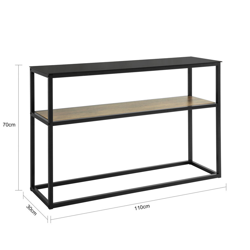 Georgino 110cm Glass Top Console Table