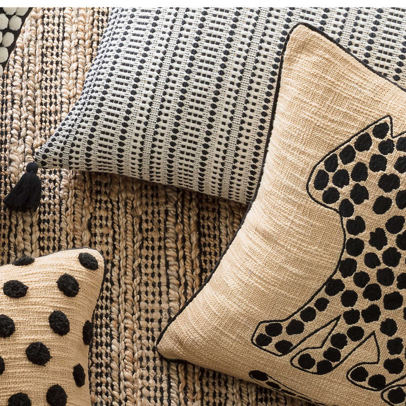 Housse de coussin rectangulaire 100% coton Kumi