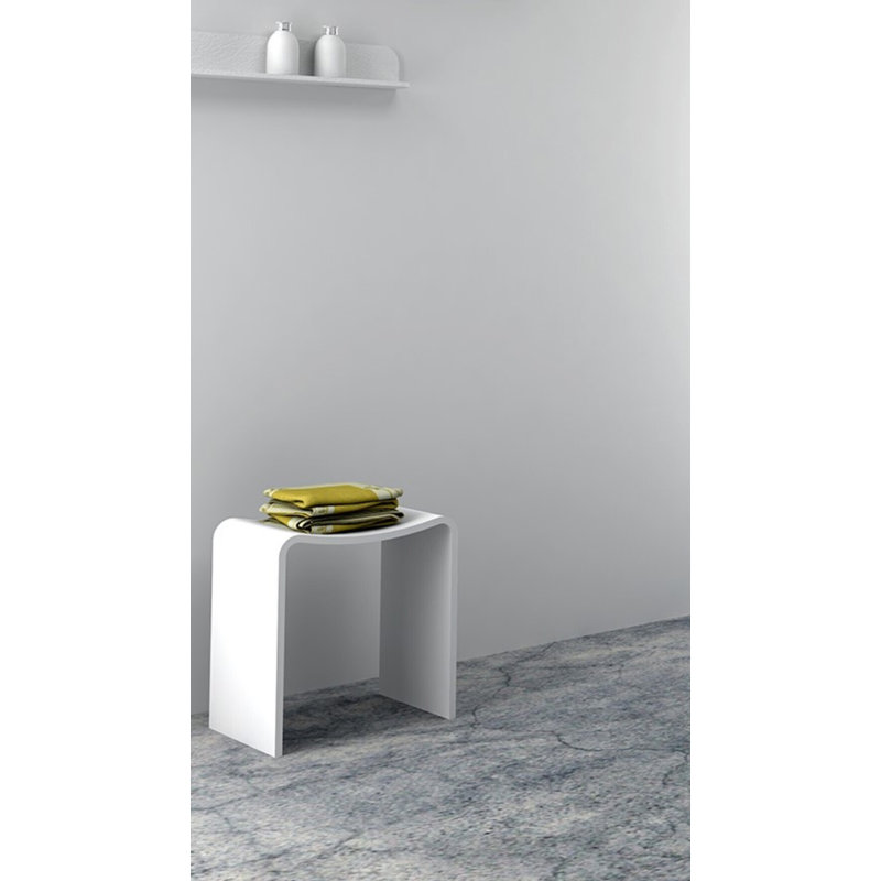 Banc de douche en résine l 16 po Europa, Blanc