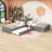 Twin Size 2 Drawers Wooden L-shaped Platform Beds with Trundle and Built-in Table-1342095377